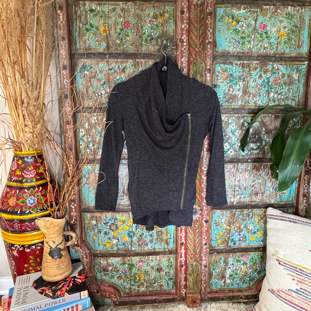 Sweet Rain Charcoal “Airport” Cowl Neck Sweater